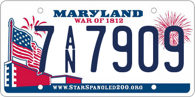 MD license plate 7AN7909
