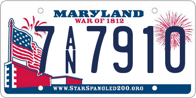 MD license plate 7AN7910