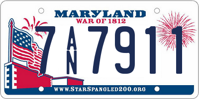 MD license plate 7AN7911