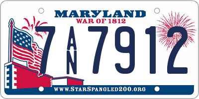MD license plate 7AN7912