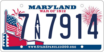 MD license plate 7AN7914