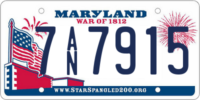 MD license plate 7AN7915