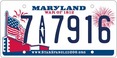 MD license plate 7AN7916