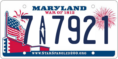 MD license plate 7AN7921