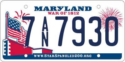 MD license plate 7AN7930
