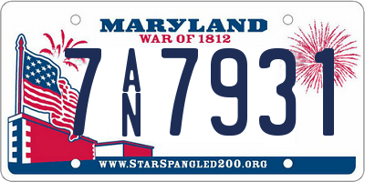 MD license plate 7AN7931