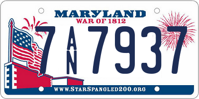 MD license plate 7AN7937