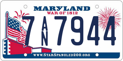 MD license plate 7AN7944