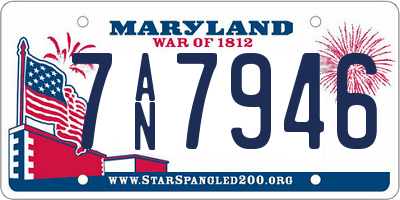 MD license plate 7AN7946