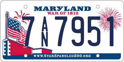 MD license plate 7AN7951