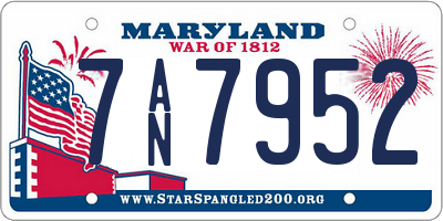 MD license plate 7AN7952