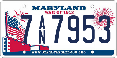 MD license plate 7AN7953