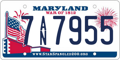 MD license plate 7AN7955