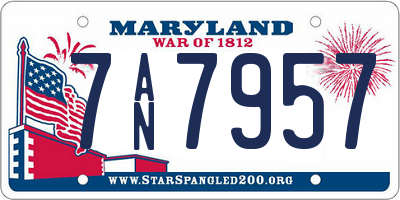 MD license plate 7AN7957