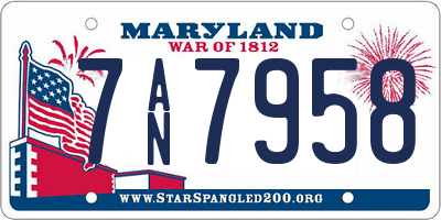MD license plate 7AN7958