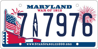 MD license plate 7AN7976