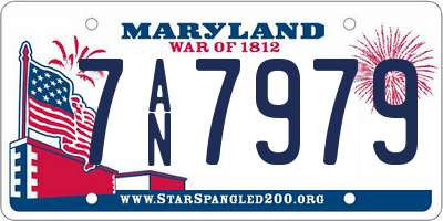 MD license plate 7AN7979