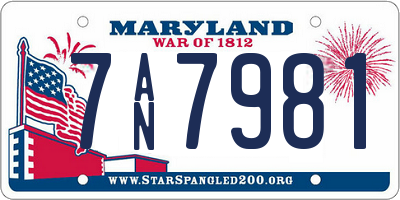 MD license plate 7AN7981