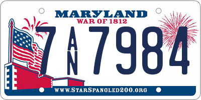 MD license plate 7AN7984