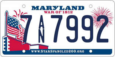 MD license plate 7AN7992