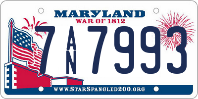 MD license plate 7AN7993