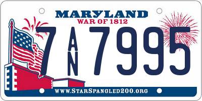 MD license plate 7AN7995