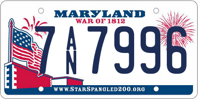 MD license plate 7AN7996