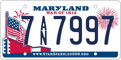 MD license plate 7AN7997