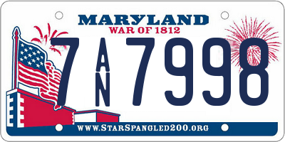 MD license plate 7AN7998
