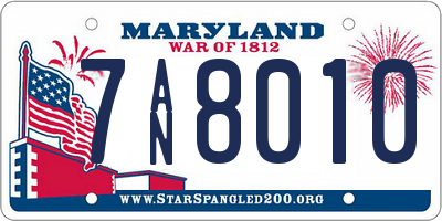 MD license plate 7AN8010