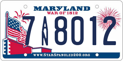 MD license plate 7AN8012