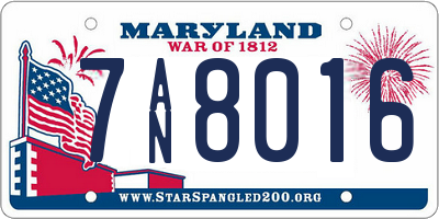 MD license plate 7AN8016