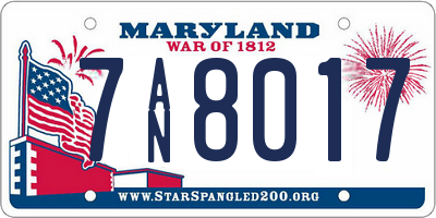 MD license plate 7AN8017