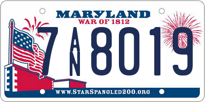 MD license plate 7AN8019