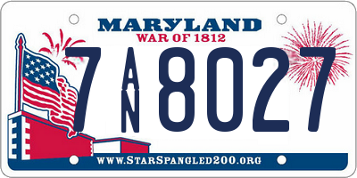 MD license plate 7AN8027