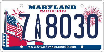 MD license plate 7AN8030
