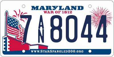 MD license plate 7AN8044