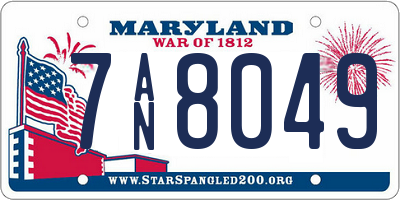 MD license plate 7AN8049