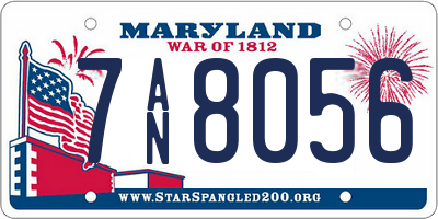 MD license plate 7AN8056
