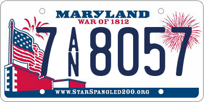 MD license plate 7AN8057