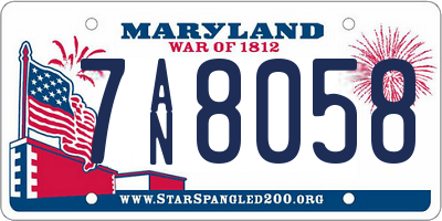 MD license plate 7AN8058