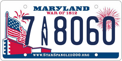 MD license plate 7AN8060
