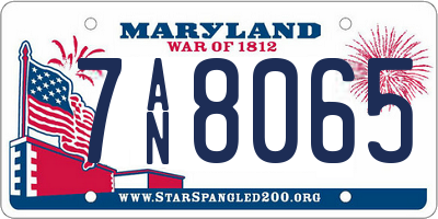 MD license plate 7AN8065