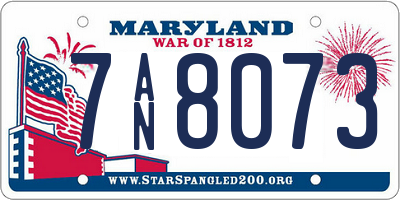 MD license plate 7AN8073