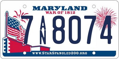 MD license plate 7AN8074