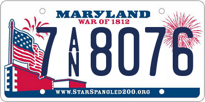 MD license plate 7AN8076