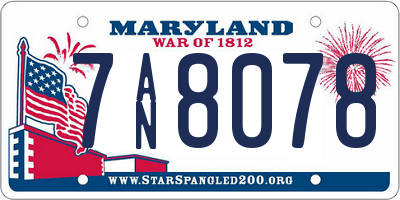 MD license plate 7AN8078