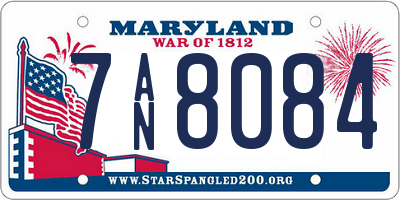 MD license plate 7AN8084