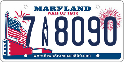 MD license plate 7AN8090