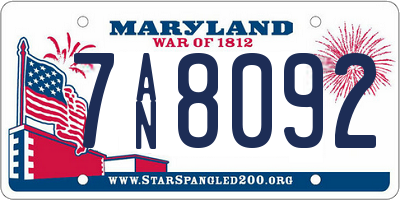 MD license plate 7AN8092